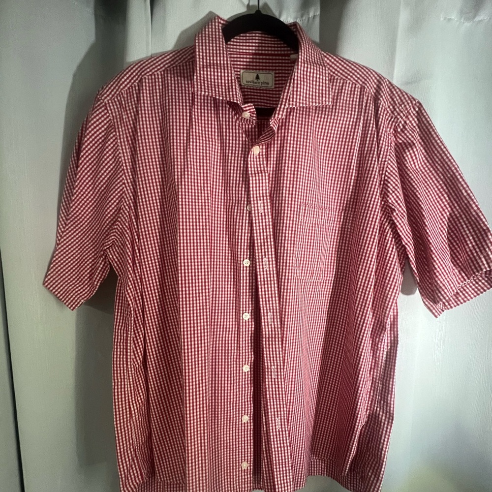 Southern Pines XXL Red Plaid Shirt button down short sleeve